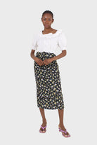 Ivory cropped puff sleeved broderie anglaise trim top_4