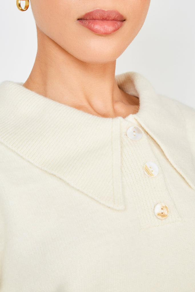 Ivory giant collar button neck jumper_3