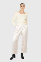 Ivory puff sleeved square neck knit top_2