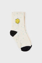 Ivory rainbow flecked smiley face socks_2