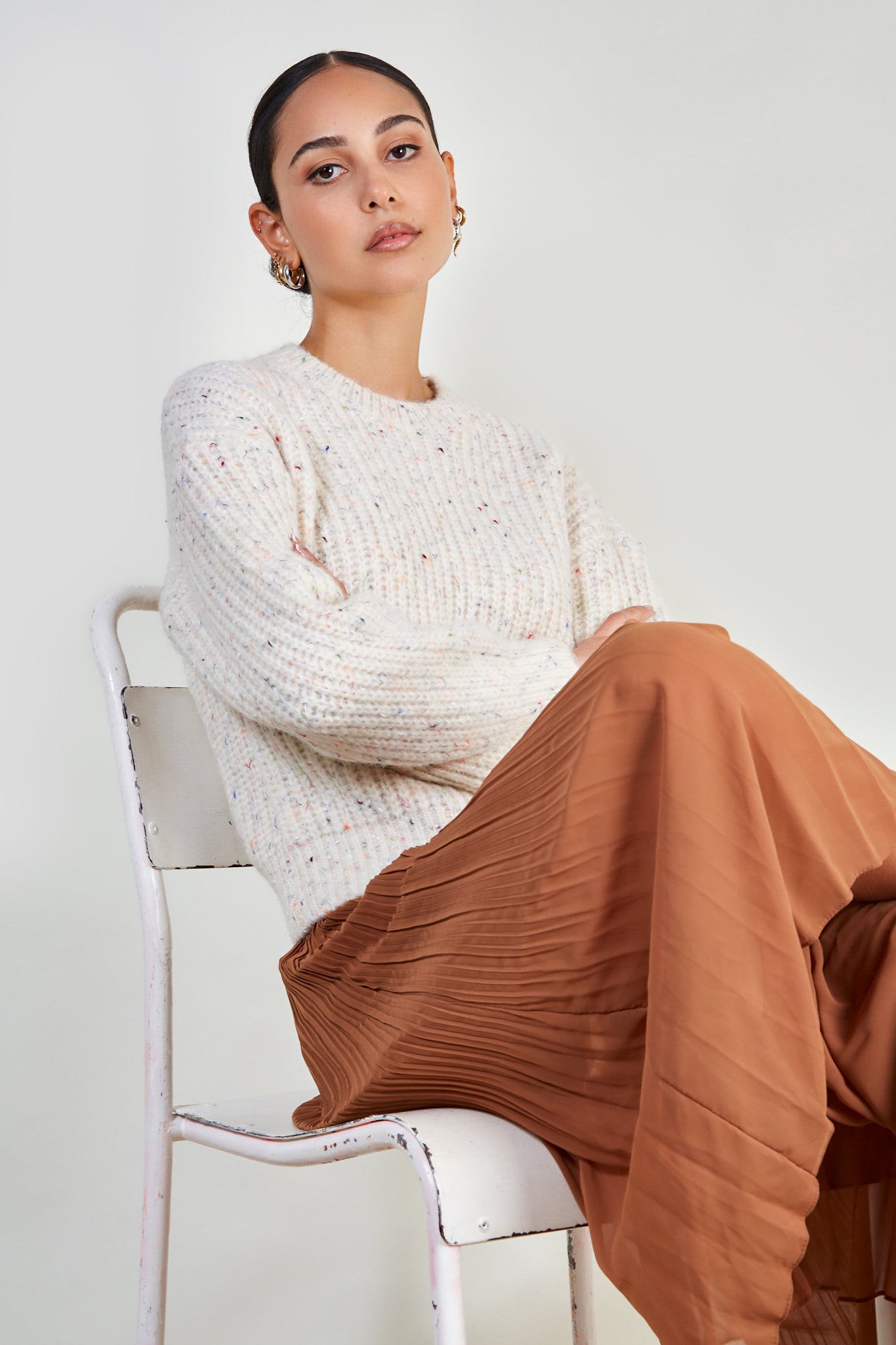 Ivory rainbow fleck ribbed jumper_5