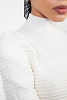 Ivory ribbed puff sleeve knit top_4