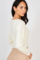 Ivory square neck knit top_2