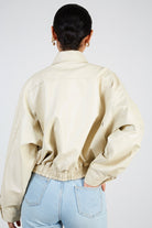 Ivory vegan leather zip up jacket_2