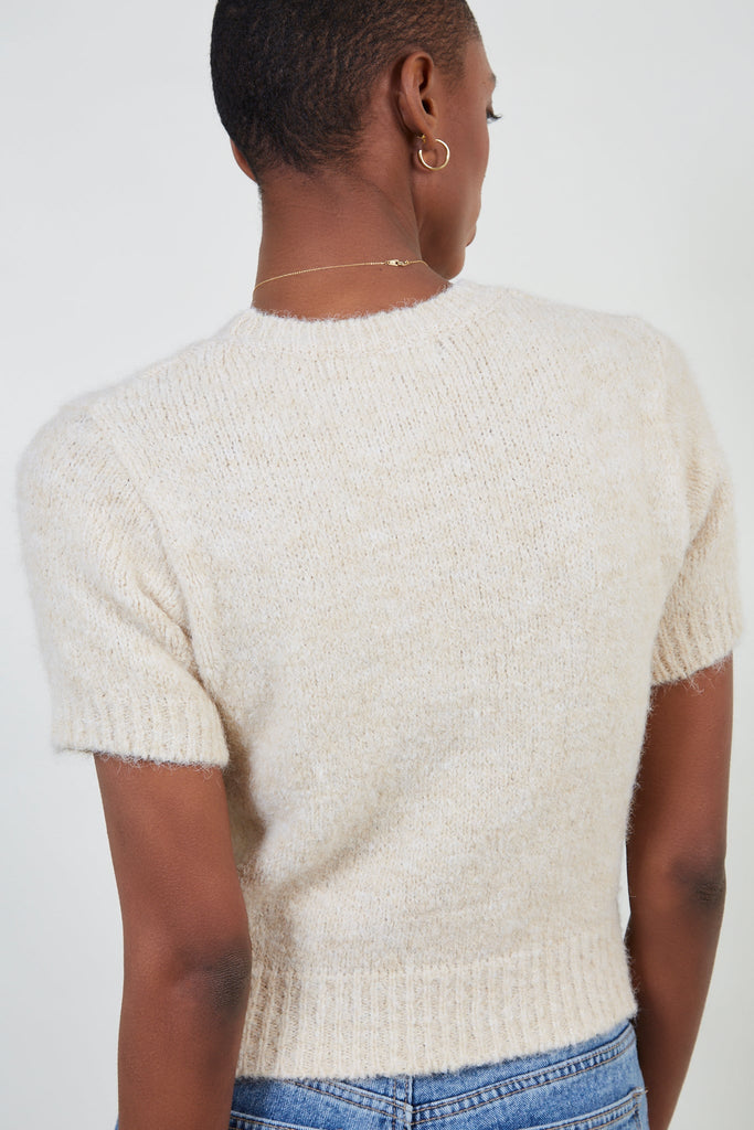 Ivory wool blend short sleeved jumper_3