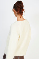 Ivory wool blend v neck jumper_2