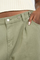 Khaki adjustable waist balloon leg trousers_3