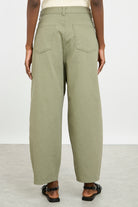 Khaki adjustable waist balloon leg trousers_2