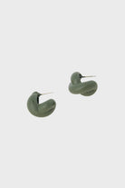 Khaki enamel single twist earrings_2