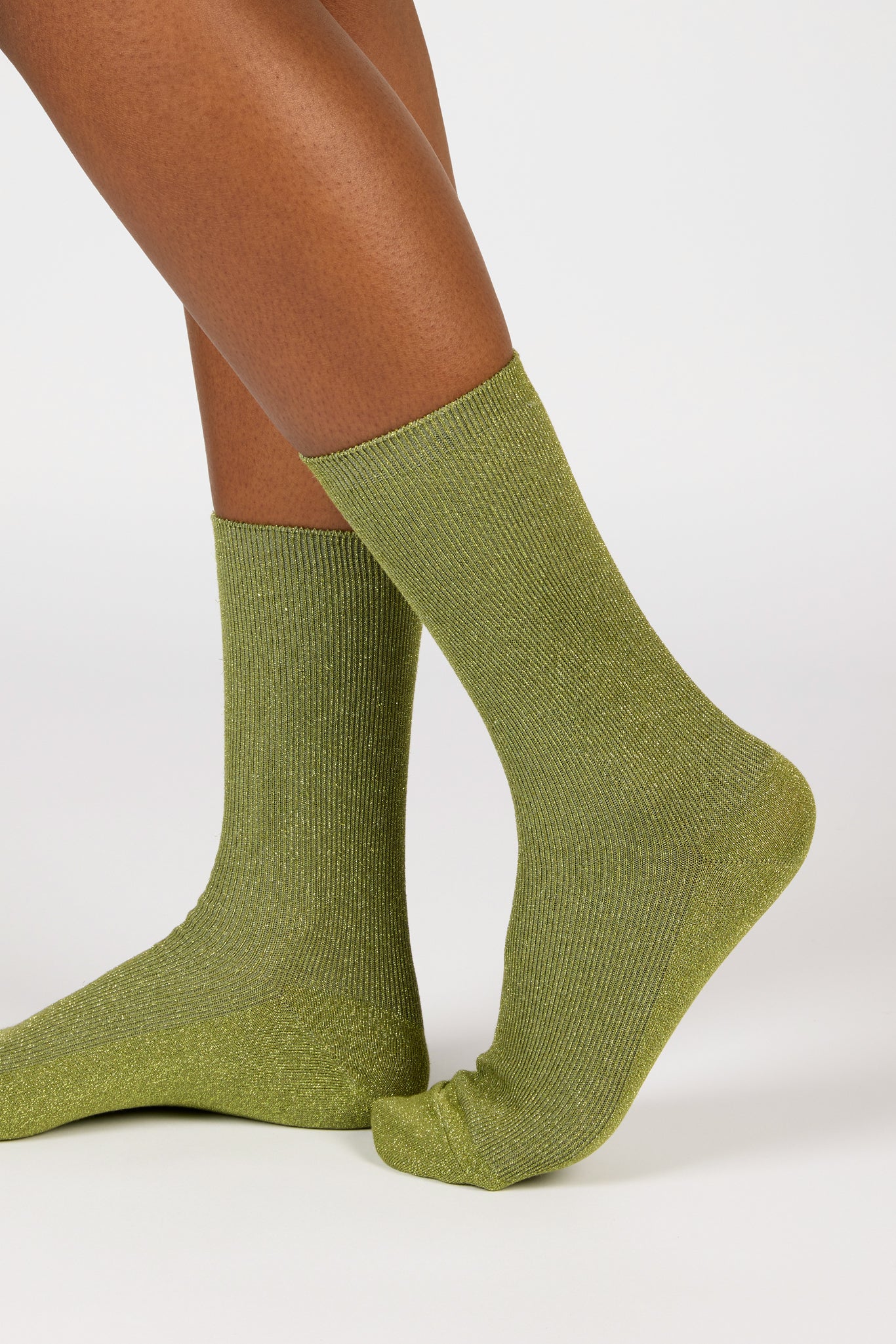 Khaki modal blend ribbed socks_3