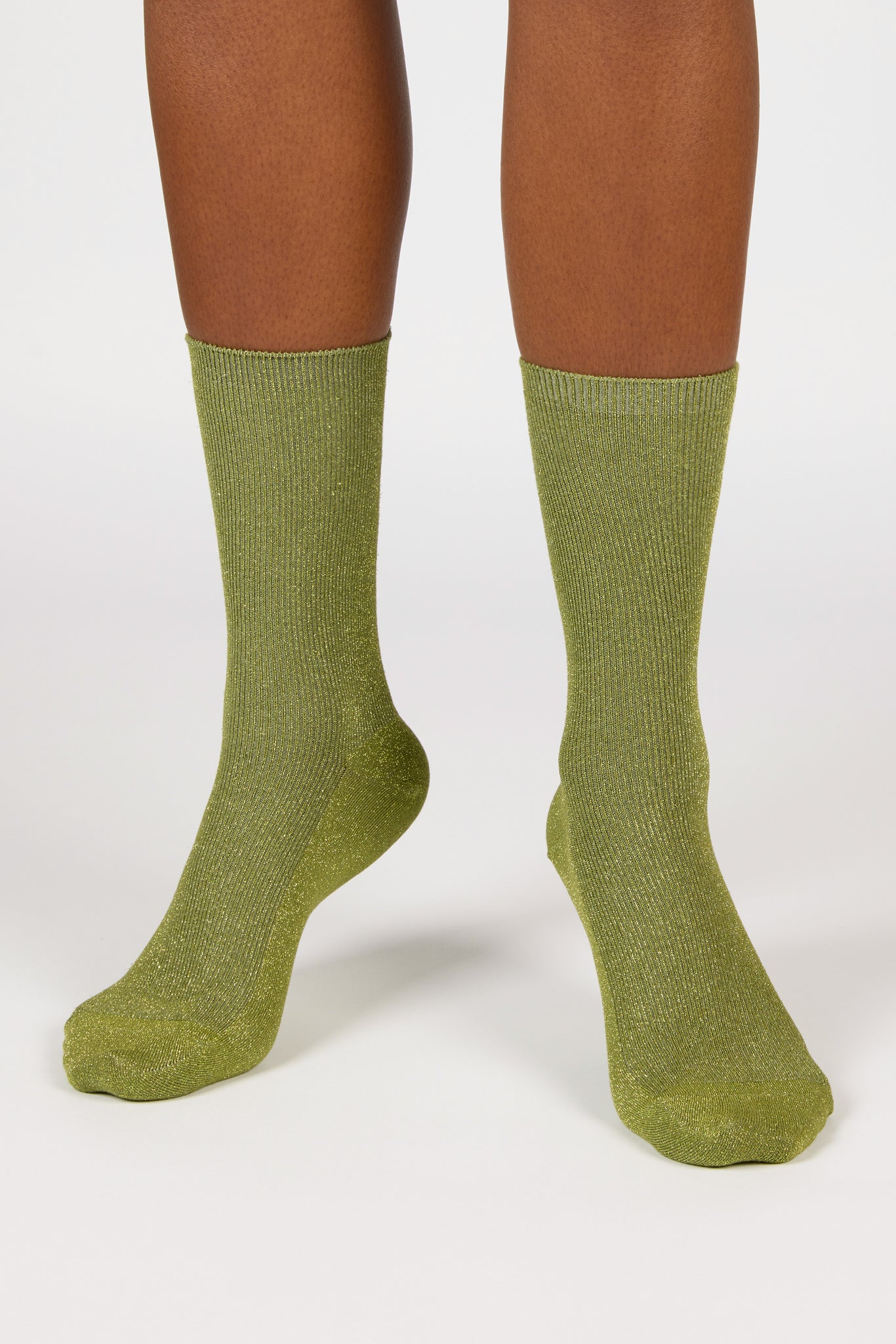 Khaki modal blend ribbed socks_4