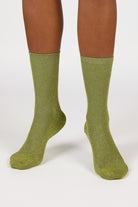 Khaki modal blend ribbed socks_4