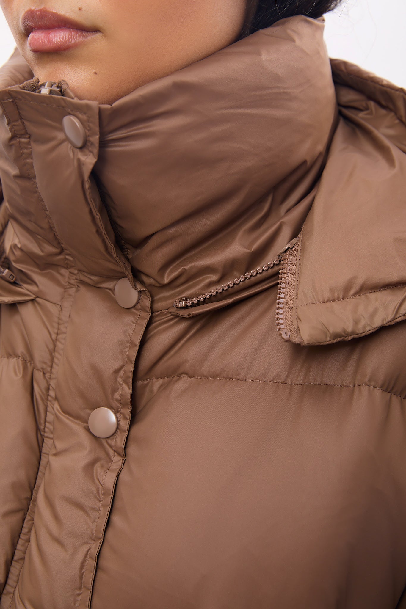 Brown oversized duck down puffer jacket_5