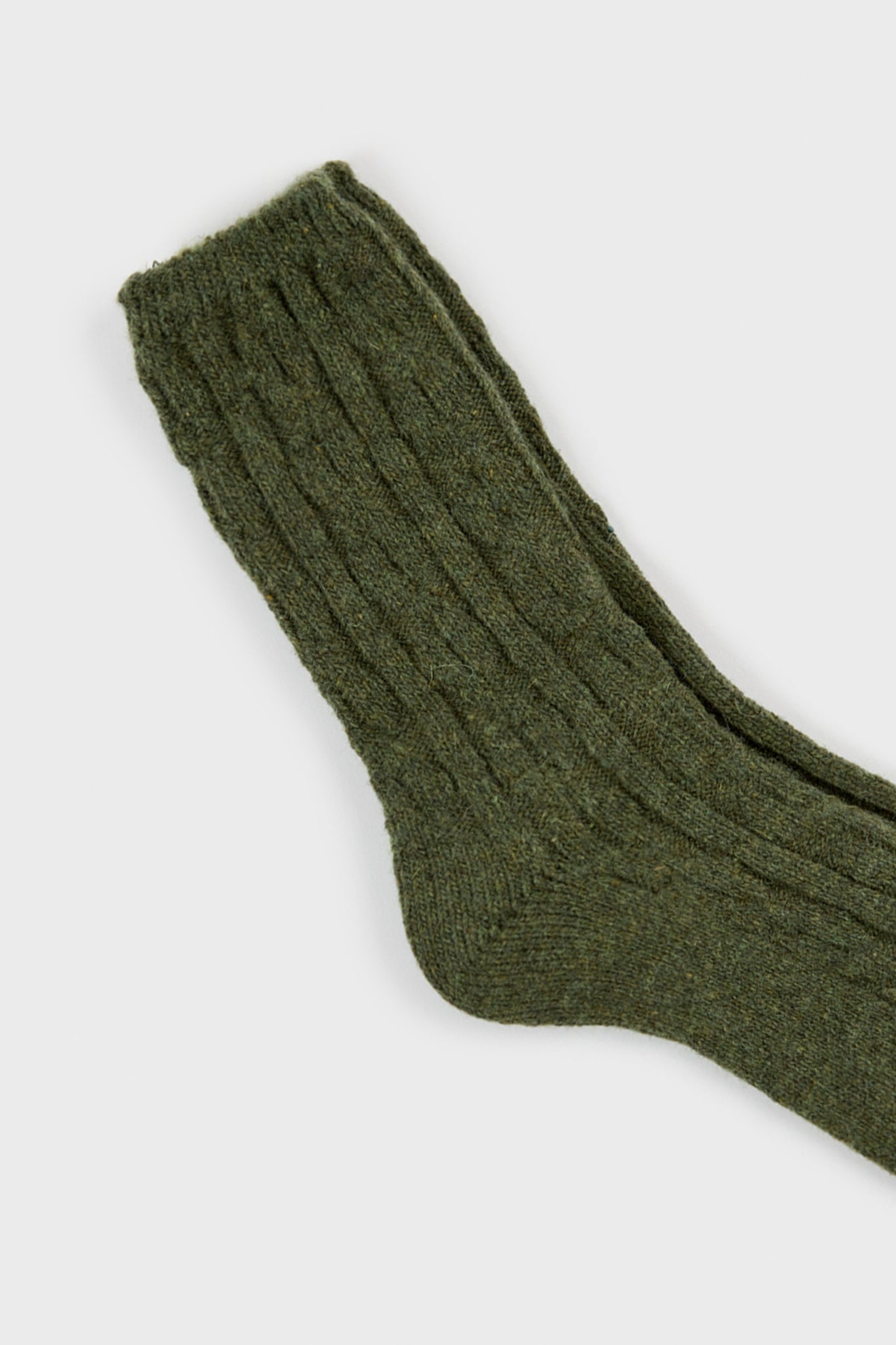 Khaki wool blend ribbed socks_2