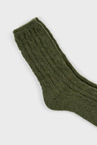 Khaki wool blend ribbed socks_2