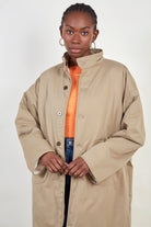Khaki and ivory reversible teddy parka_3