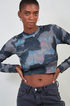 Khaki dark watercolour long sleeve top_3