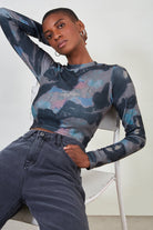 Khaki dark watercolour long sleeve top_1