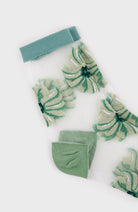 Khaki sheer floral socks_4