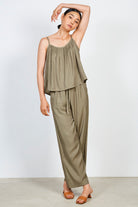 Khaki silky tank_4
