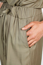 Khaki silky trousers_5