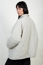 Khaki teddy lined quilted jacket_5