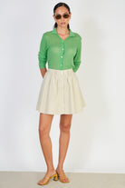 Light beige button front skirt_4