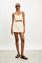 Light beige pocket skort_4