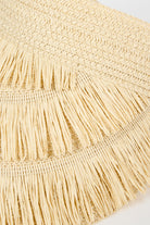 Light beige tiered straw sun visor_3
