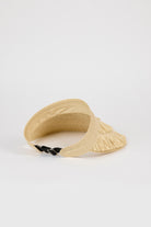 Light beige tiered straw sun visor_4