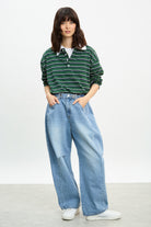 Light blue adjustable waist balloon jeans_4