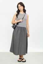 Light blue and brown striped knit vest_4