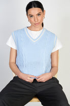 Light blue and ivory varsity trim sweater vest_5
