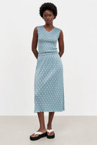 Light blue and white polka dot ribbed skirt_3