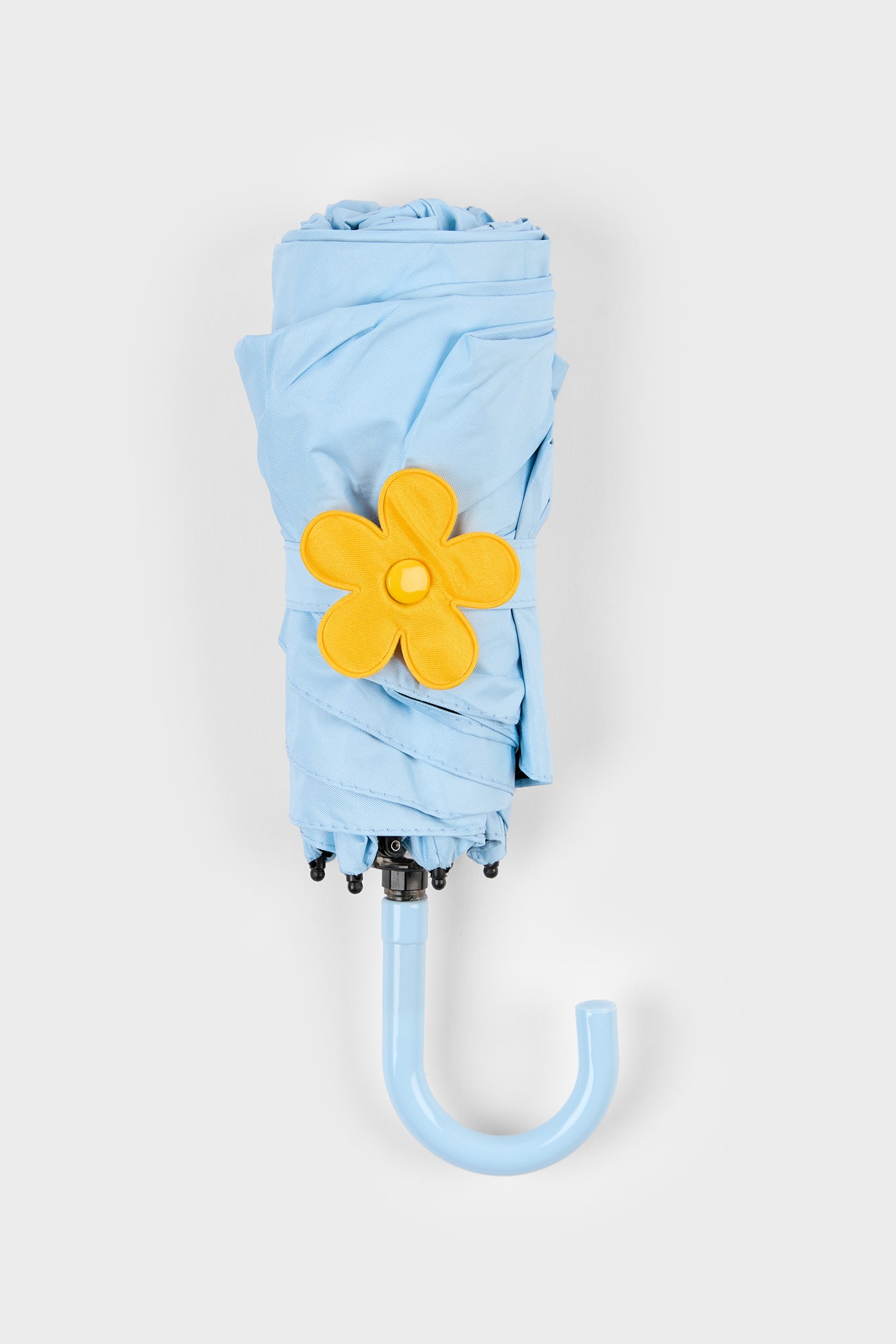 Light blue and yellow flower snap umbrella_1