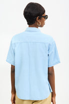 Light blue denim short sleeve shirt_2