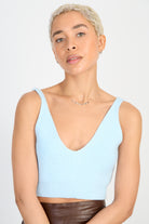 Light blue double V knit tank_1