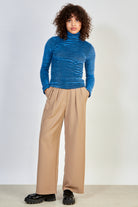 Light blue fuzzy horizontal stripe turtleneck_4