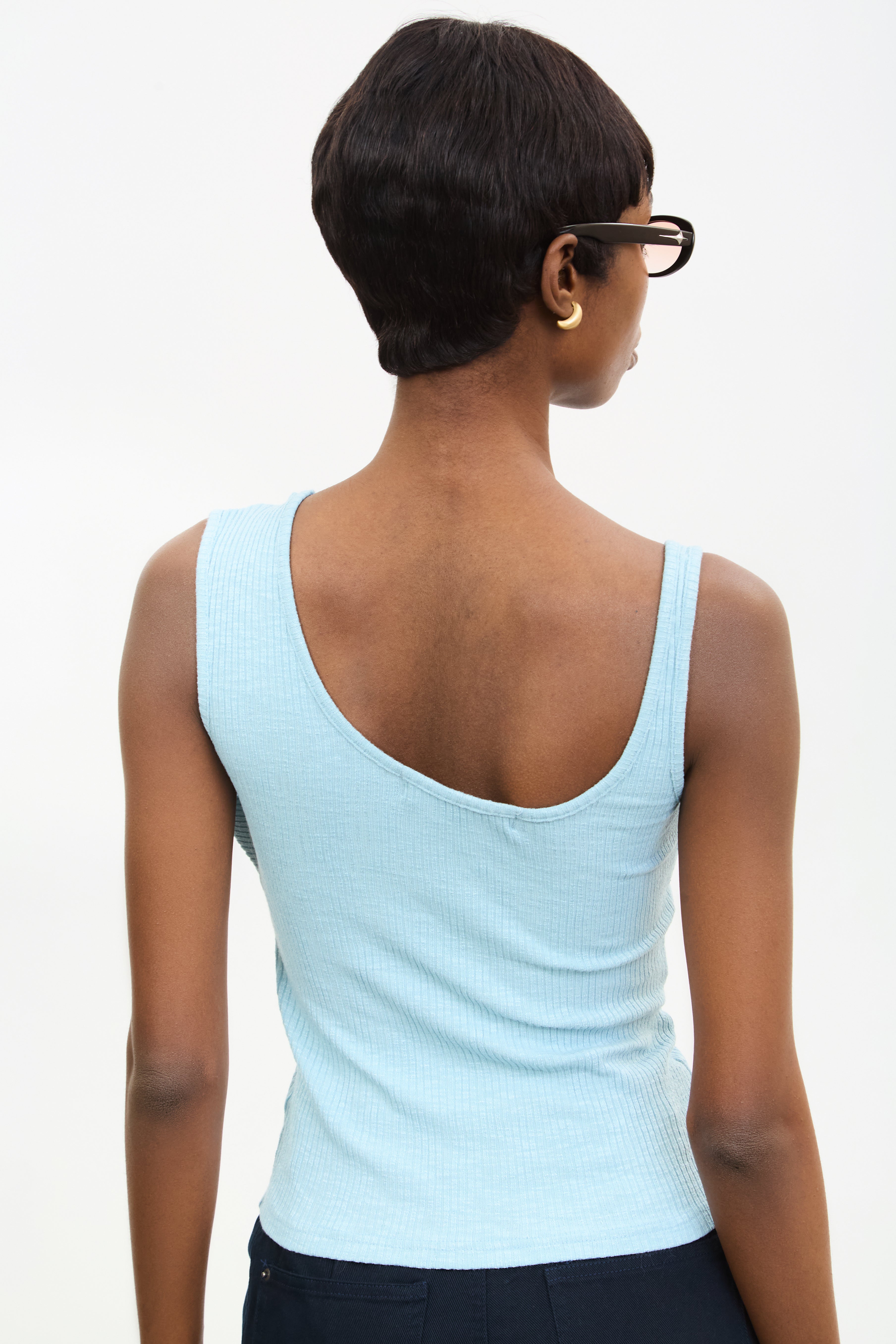 Light Blue Looped Banding Tank Top Glassworks London Light Blue Looped Banding Tank Top Glassworks London