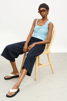 Light blue looped banding tank top_5