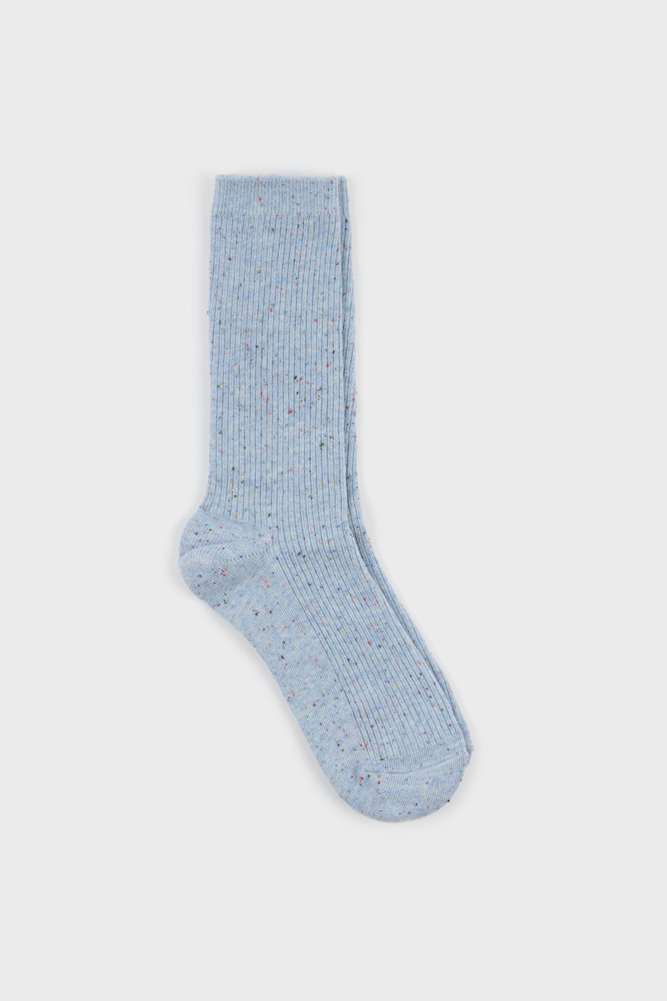 Light blue rainbow fleck ribbed socks_1