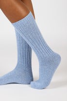 Light blue ribbed alpaca blend socks_3