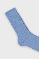 Light blue ribbed alpaca blend socks_2