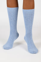 Light blue ribbed alpaca blend socks_4