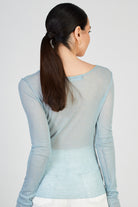 Light blue ribbed semi sheer long sleeved top_2