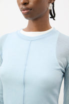 Light blue semi sheer jersey long sleeve top_3