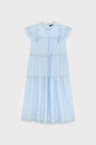 Light blue sheer scallop trim midi dress_1