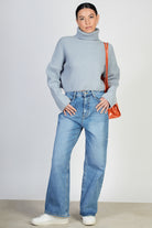 Light blue short ribbed turtleneck jumper_5
