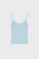 Light blue thin ribbed strappy knit tank_1