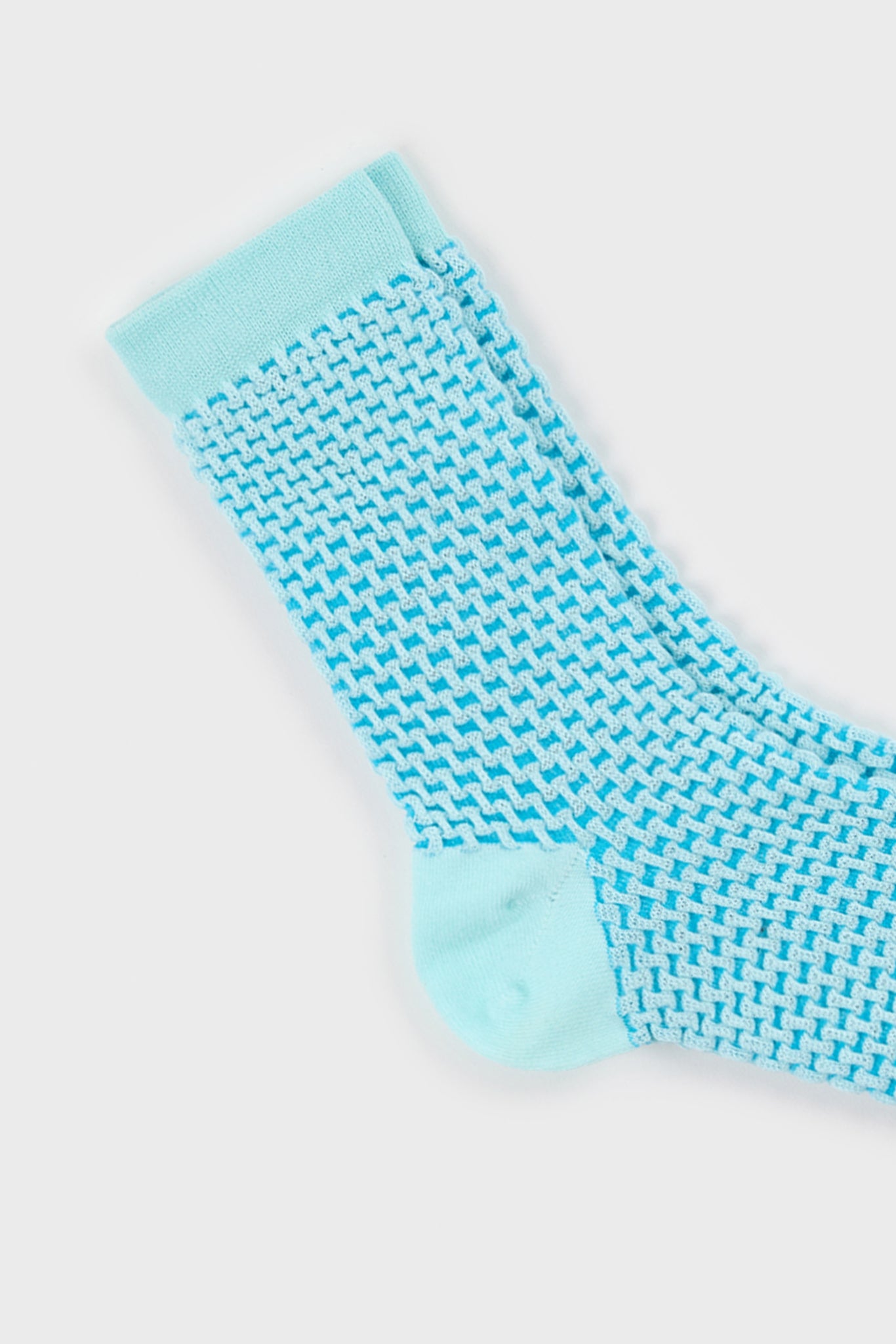 Light blue two tone waffle socks_4